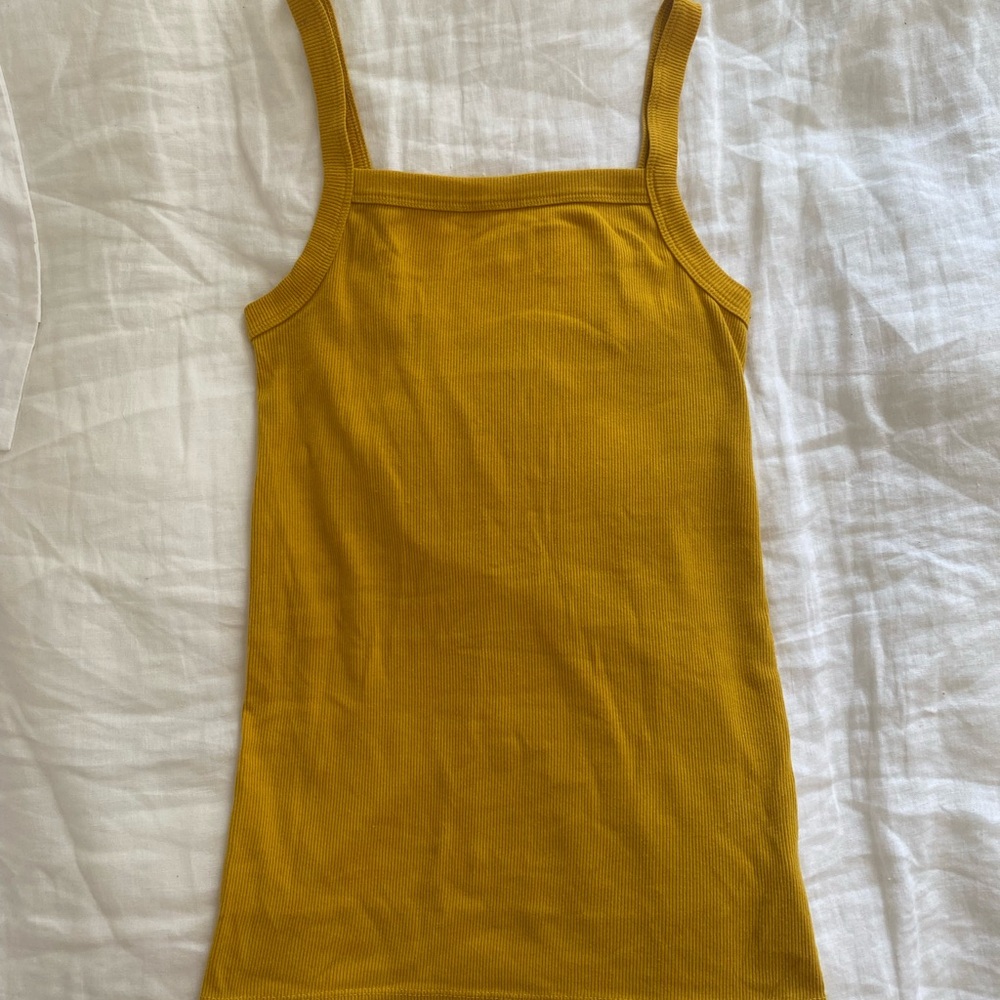 Mustard Yellow Ribbed Tank Top